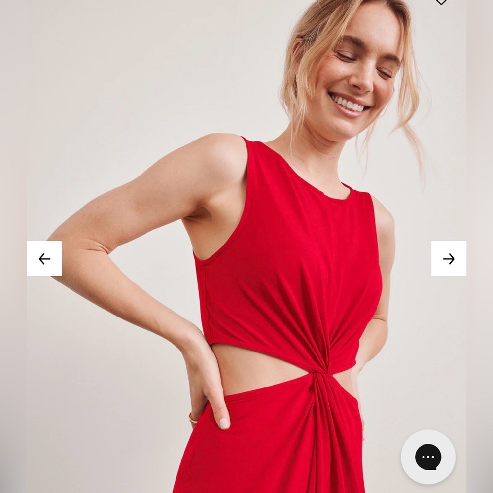NWT Beyond Yoga Around the World Midi Dress Candy Apple Red